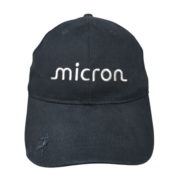 Micron Slideback Baseball Cap Black One Size Adjustable Promoshop Cotton - Picture 1 of 9